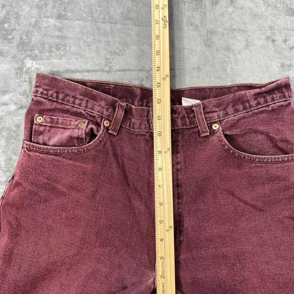 Vintage Levi's 550 Red Tab Jeans Mens 34x28 USA Made Burgundy Faded 90s